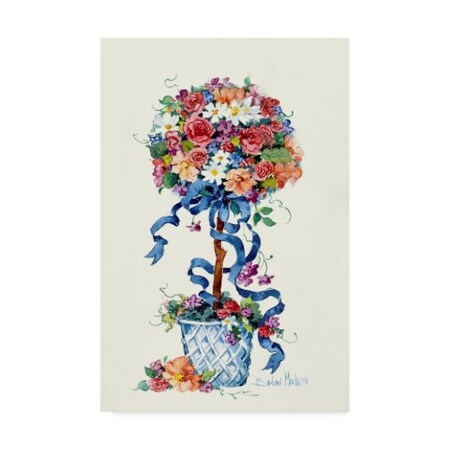 Trademark Fine Art Barbara Mock 'Blue Ribbon Topiary' Canvas Art, 12x19 ALI39015-C1219GG